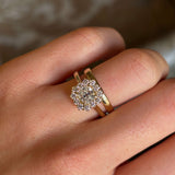Diamond cluster engagement ring