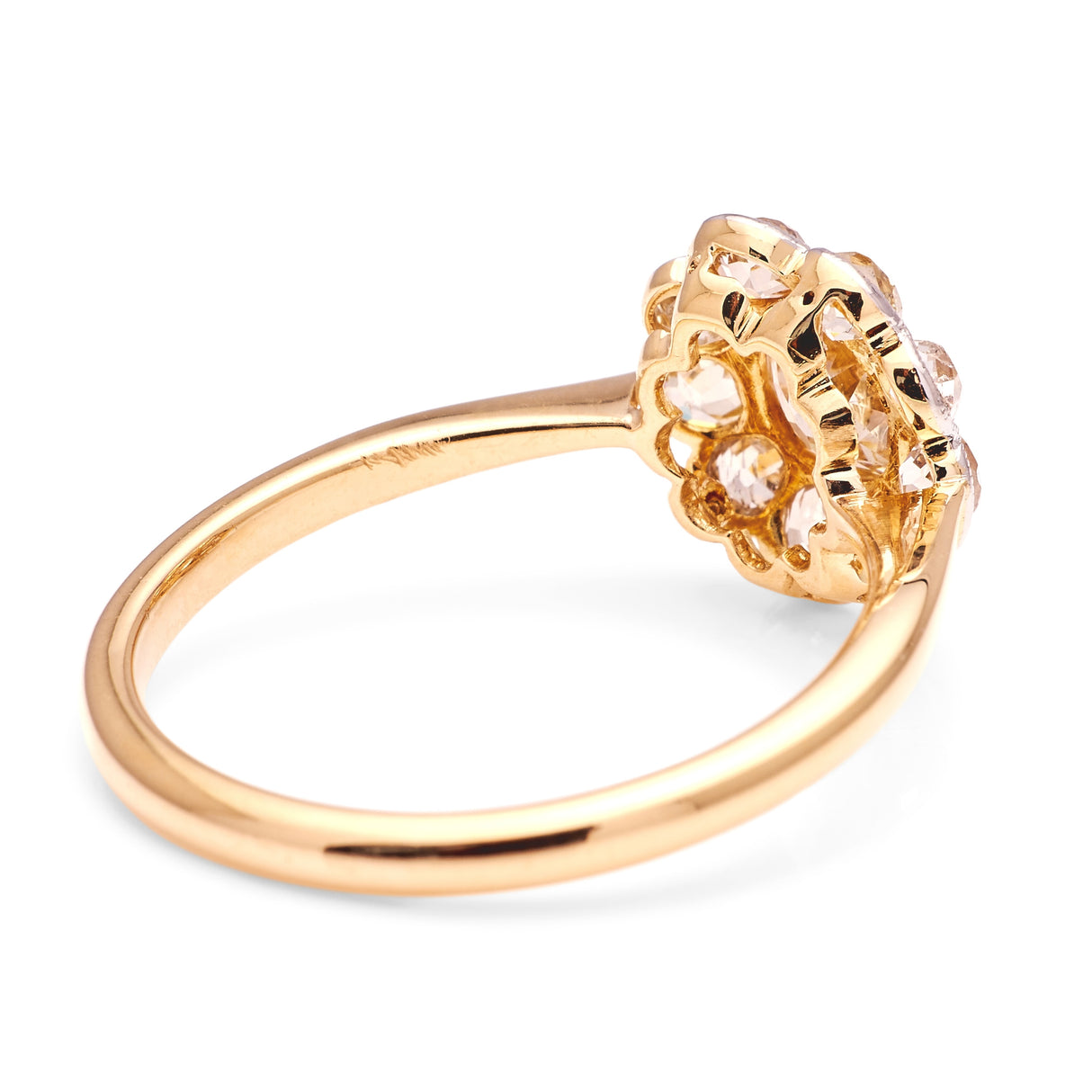 Vintage, Art Deco mixed-colour diamond cluster ring