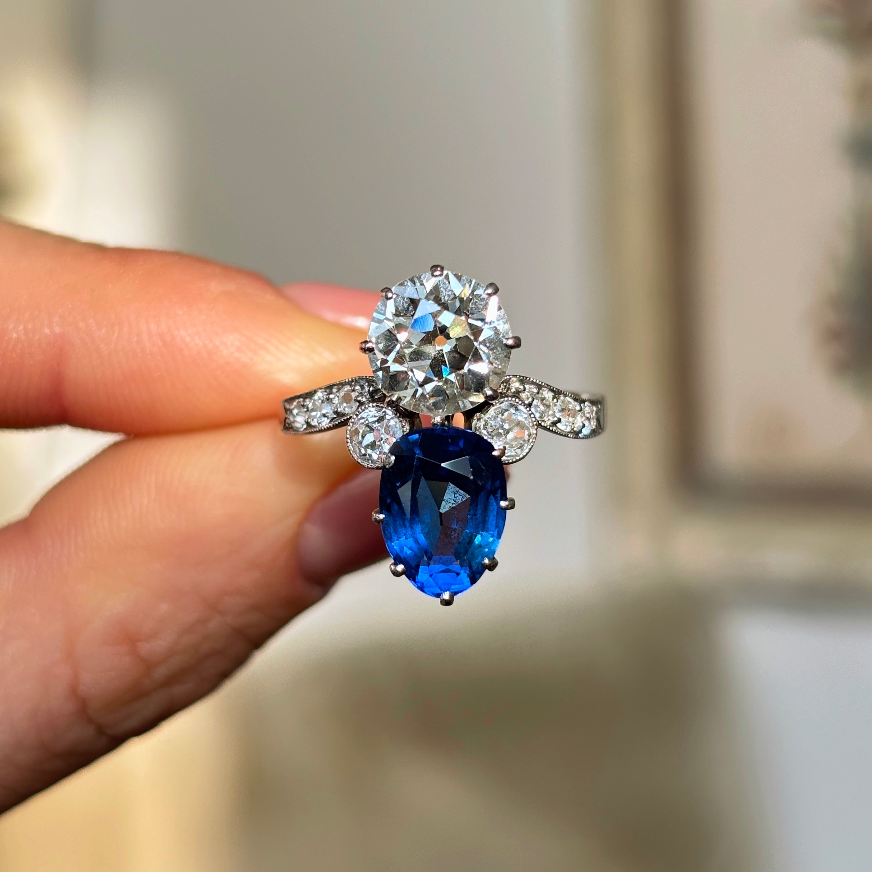 Antique, Belle Époque sapphire & diamond ring – Antique Ring