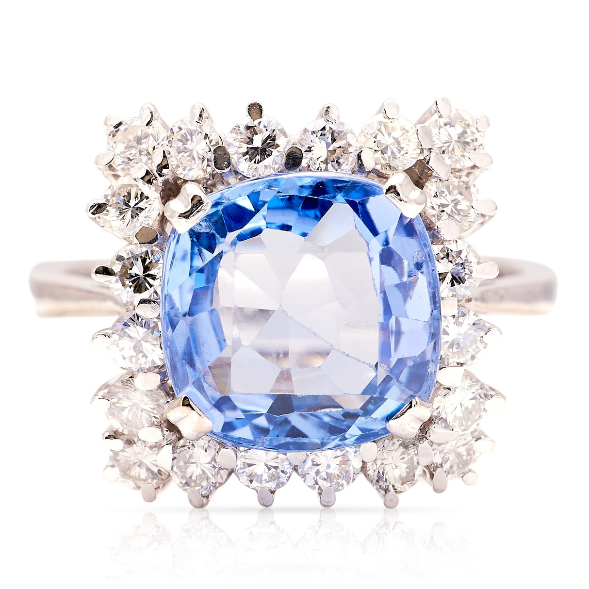 Vintage, 1950s sapphire & diamond cluster ring