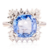 Vintage, 1950s sapphire & diamond cluster ring