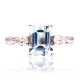 Vintage, 1990s aquamarine & diamond three-stone ring