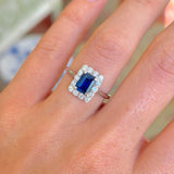 Vintage, 1940s sapphire & diamond ring