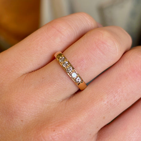 Vintage, 1980s five-stone diamond ring