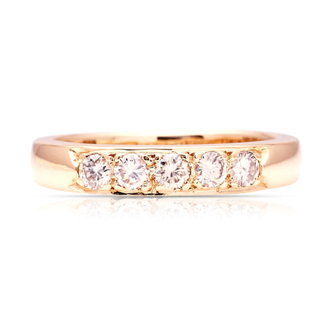 Vintage, 1980s five-stone diamond ring
