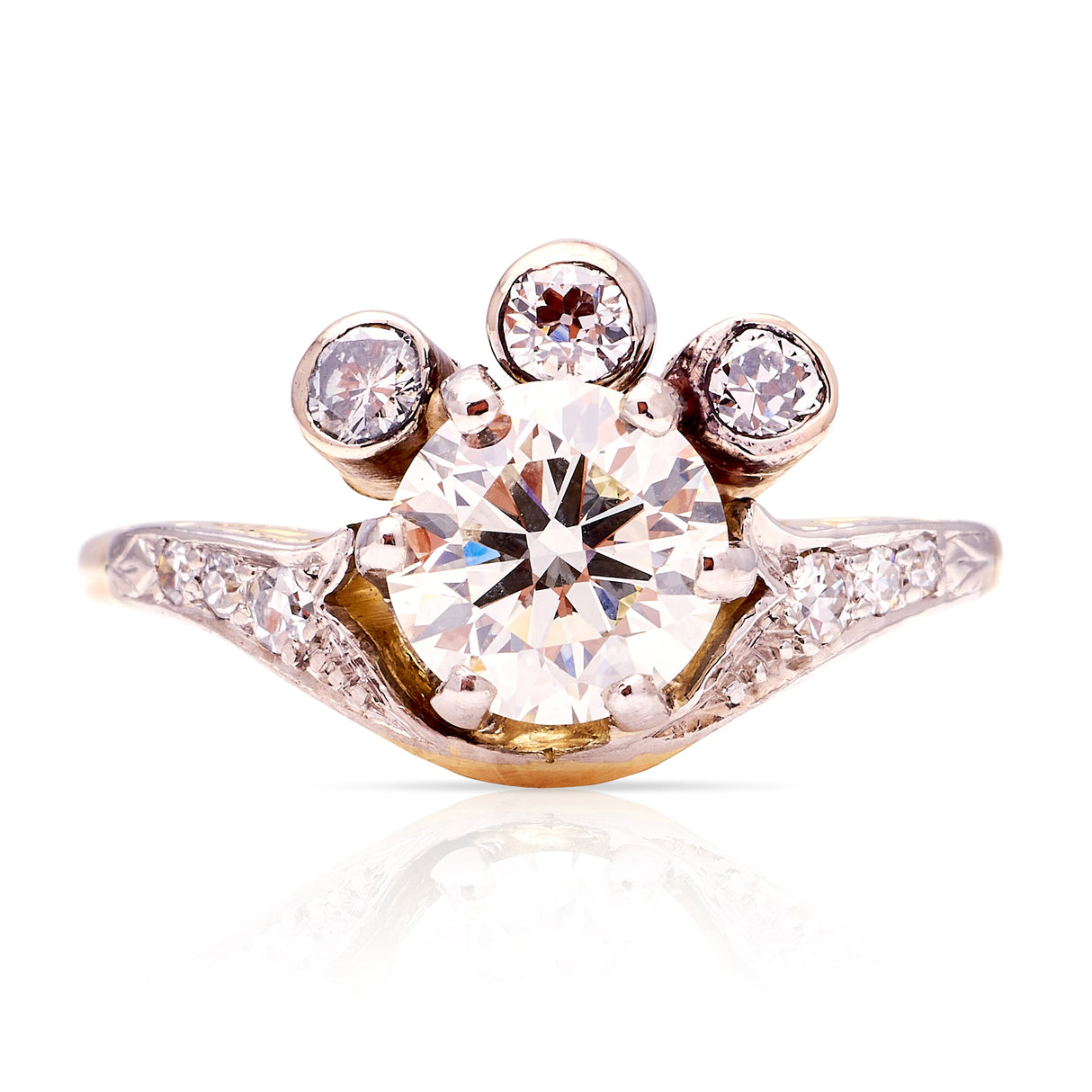 Vintage, 1950s unusual diamond engagement ring