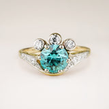 Vintage, 1950s unusual zircon & diamond ring