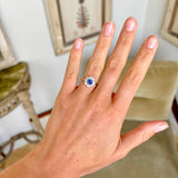 Antique, Edwardian sapphire & diamond daisy cluster ring