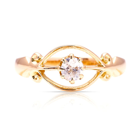 Vintage, 1940s diamond solitaire ring 