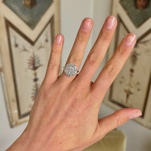 Antique, Edwardian old cut diamond cluster  ring