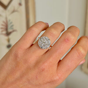 Antique, Edwardian old cut diamond cluster  ring