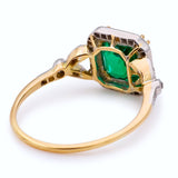 Antique Colombian emerald & diamond cluster ring