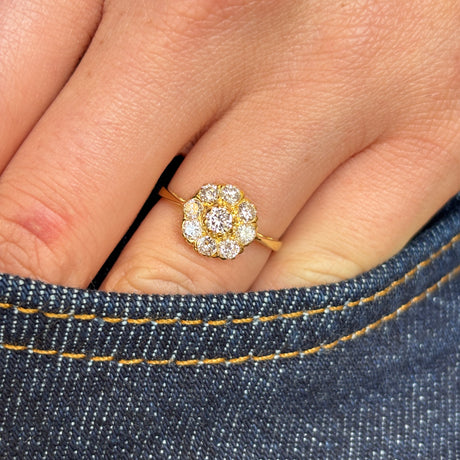 Vintage, 1940s diamond cluster ring