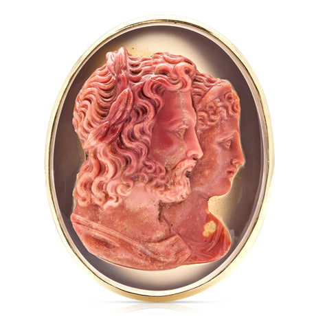 Antique, Victorian Jupiter & Juno agate cameo ring