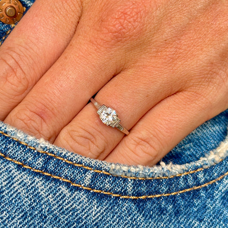 Vintage, late Art Deco solitaire diamond ring
