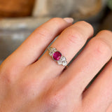Antique, Edwardian ruby & diamond dress ring