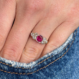 Antique, Edwardian ruby & diamond dress ring