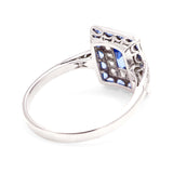 Vintage, Art Deco sapphire & diamond cluster panel ring