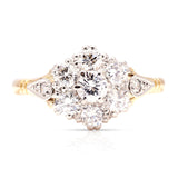 Vintage, 1980s diamond cluster ring