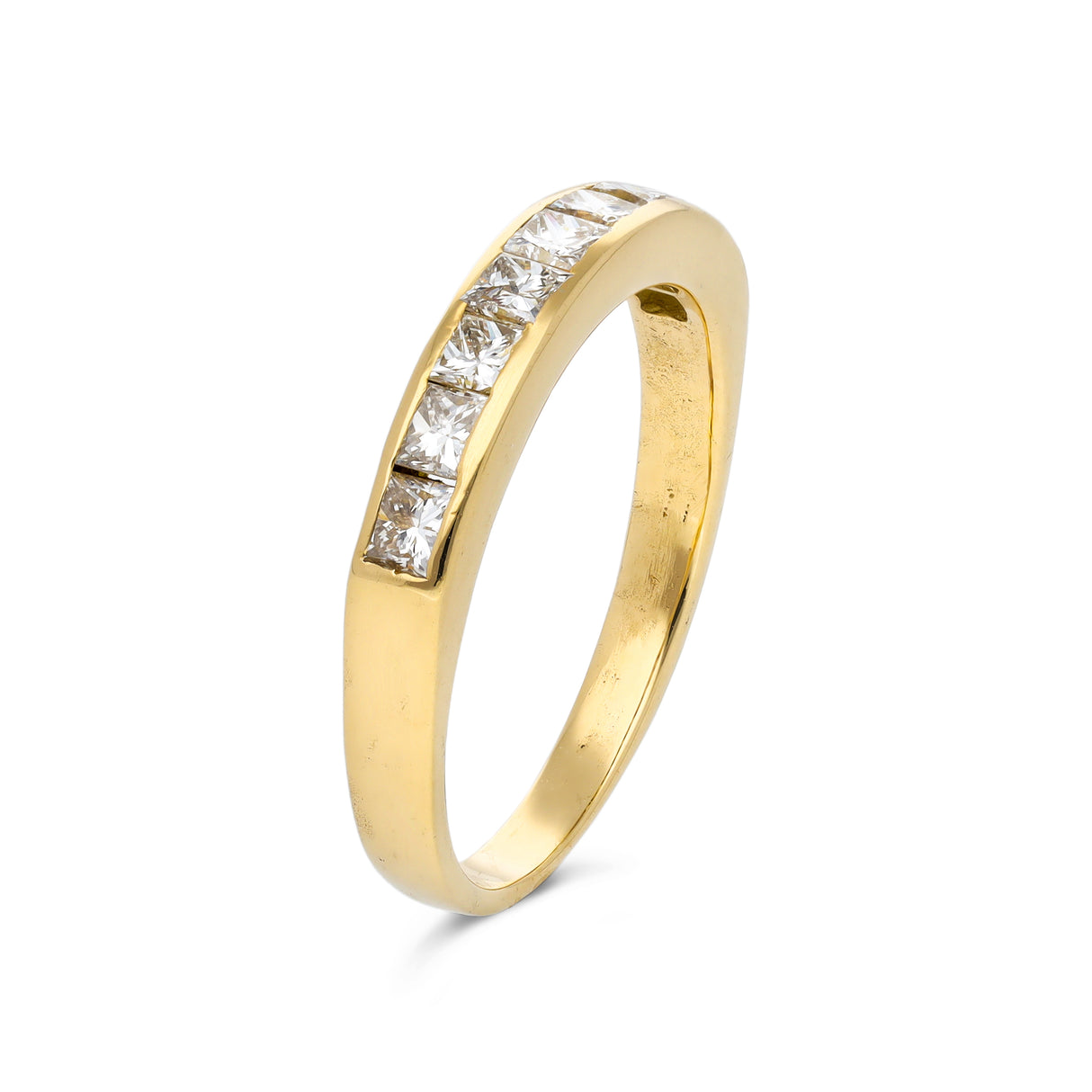 Vintage diamond half eternity ring, 18ct yellow gold