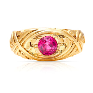 Antique, Art Nouveau Burmese ruby single-stone ring