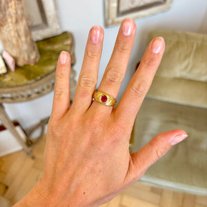 Antique, Art Nouveau Burmese ruby single-stone ring