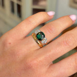 Vintage, 1940s tourmaline & diamond ring