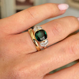 Vintage, 1940s tourmaline & diamond ring