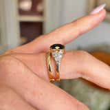 Vintage, 1940s tourmaline & diamond ring