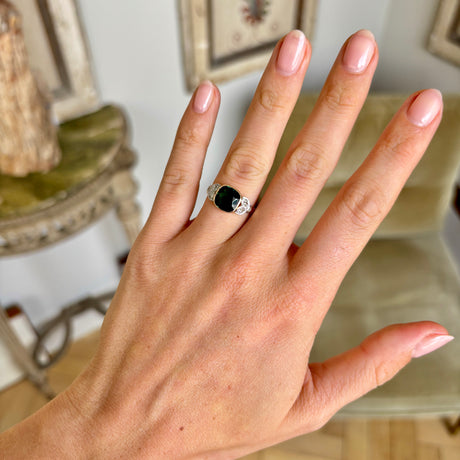 Vintage, 1940s tourmaline & diamond ring