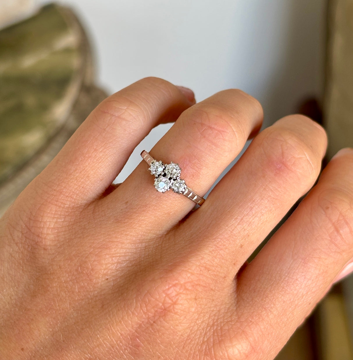 Vintage, Art Deco diamond cluster ring
