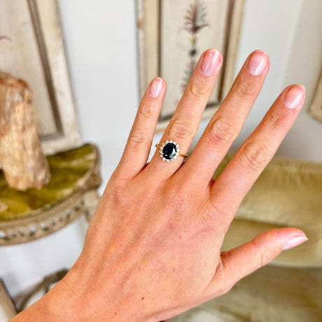 
Vintage, 1950s sapphire & diamond cluster ring
