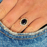 
Vintage, 1950s sapphire & diamond cluster ring
