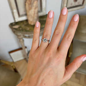 Vintage, Art Deco rare solitaire diamond ring