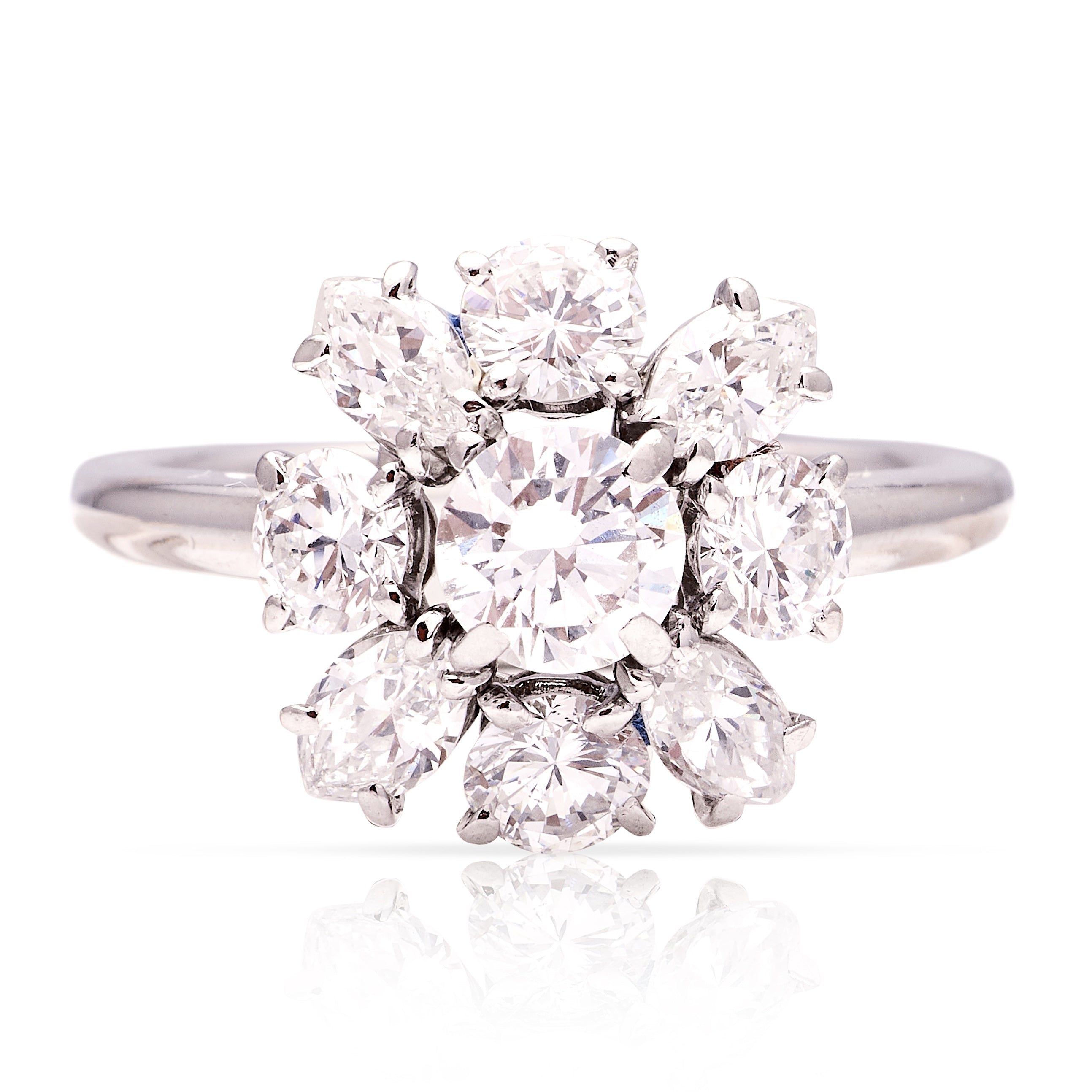 カルティエ指輪 Vintage, 1940s Cartier diamond cluster ring – Antique Ring
