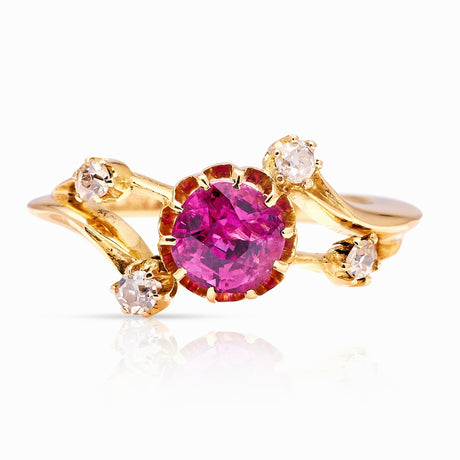 Antique, Victorian spinel & diamond ring