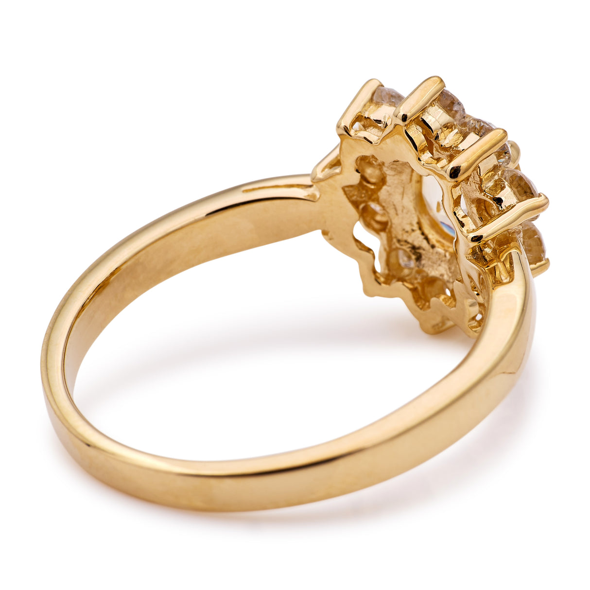 Vintage, 1980s yellow sapphire & diamond cluster ring