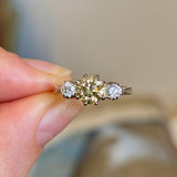 Vintage, 1930s cinnamon brown diamond three-stone ring