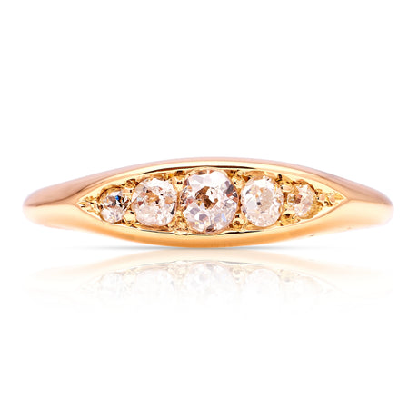Antique, Edwardian five-stone diamond ring