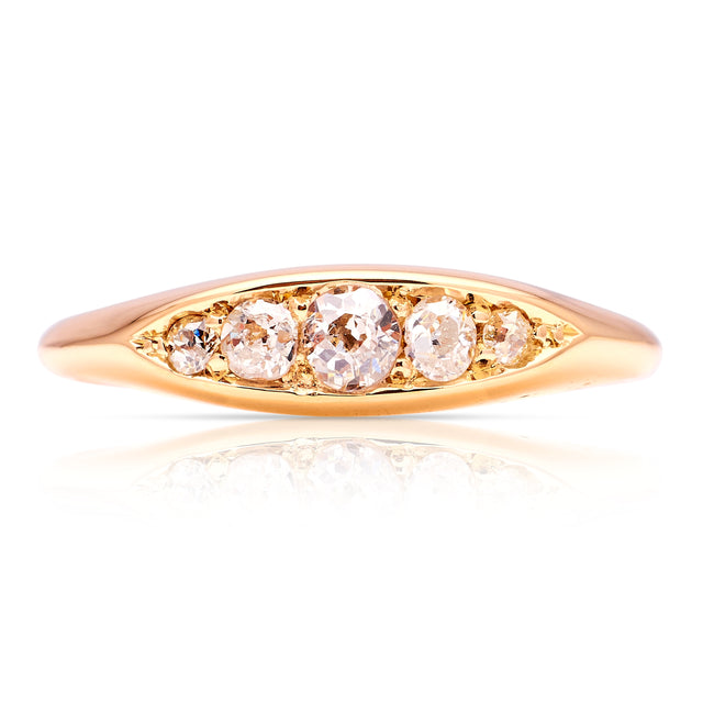 Antique, Edwardian five-stone diamond ring