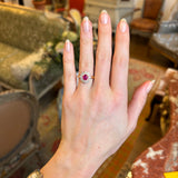 Vintage, pink sapphire & diamond cluster ring