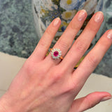 Vintage, ruby & diamond cluster ring