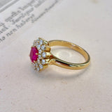 Vintage, ruby & diamond cluster ring