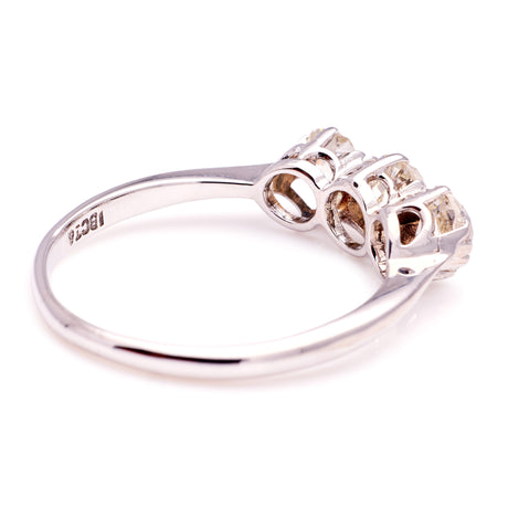 Antique, Edwardian three-stone diamond ring