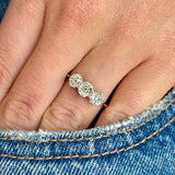 Antique, Edwardian three-stone diamond ring