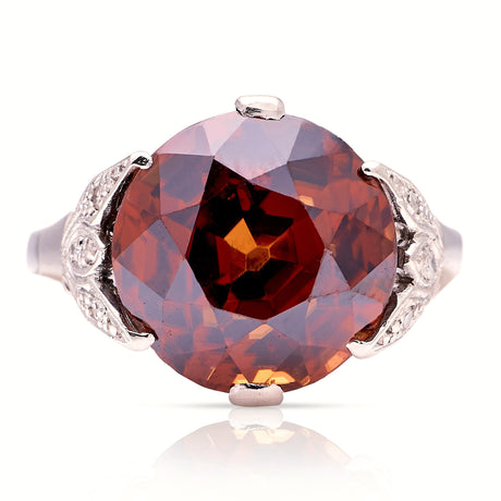 Vintage 1930s Brown zircon cocktail ring