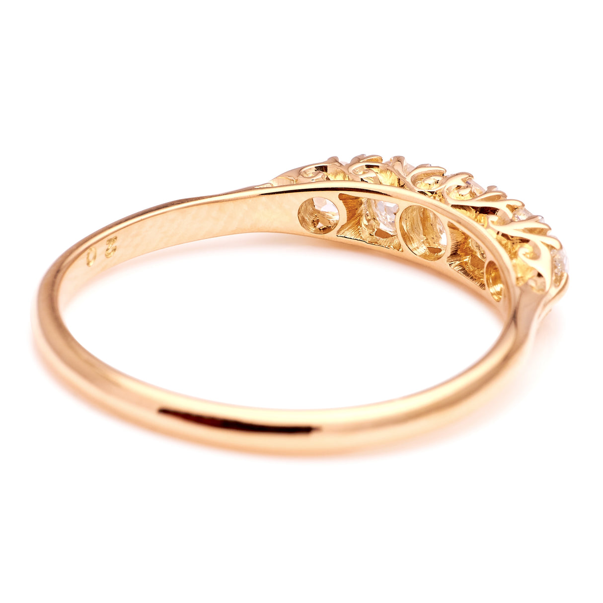 Antique, Edwardian diamond five-stone ring