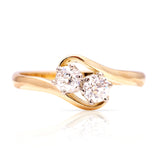 Antique, Edwardian, old-cut diamond toi et moi twist ring
