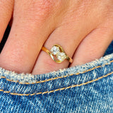 Vintage, 1990s diamond toi et moi twist ring