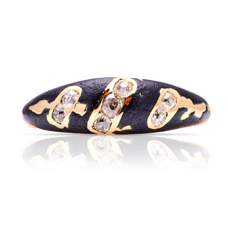 Antique,Victorian enamel & diamond ring